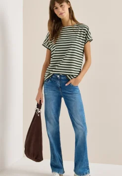 T-Shirt mit Streifen und Struktur