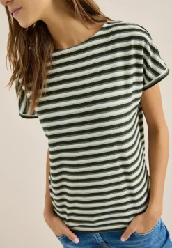 T-Shirt mit Streifen und Struktur