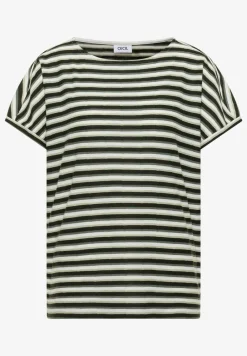 T-Shirt mit Streifen und Struktur