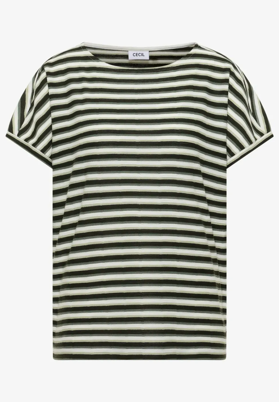 T-Shirt mit Streifen und Struktur