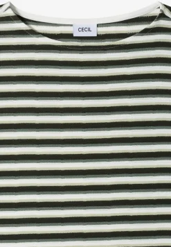 T-Shirt mit Streifen und Struktur