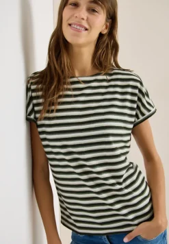 T-Shirt mit Streifen und Struktur