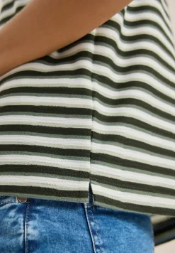 T-Shirt mit Streifen und Struktur
