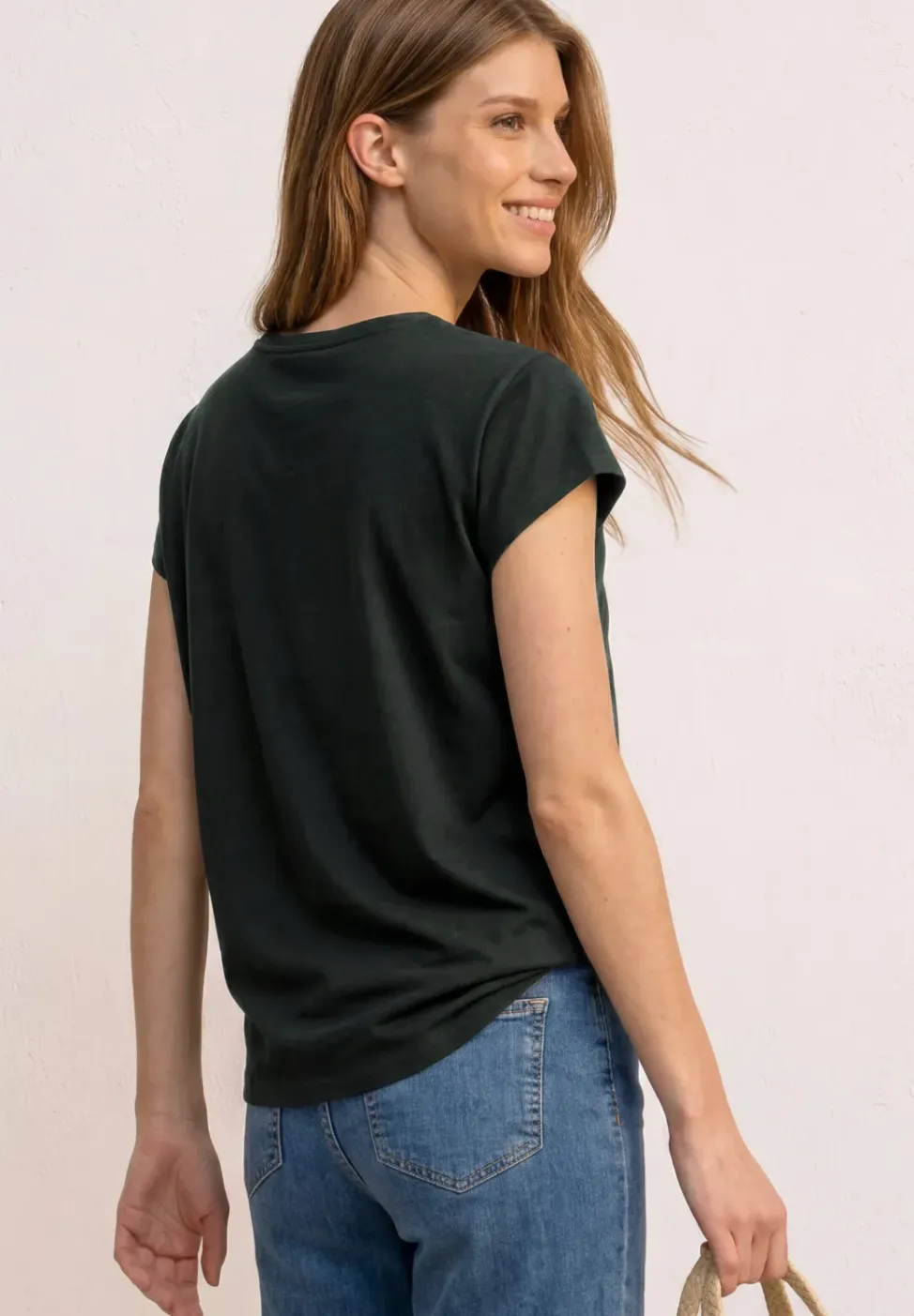T-Shirt mit Strukturmix und Tape