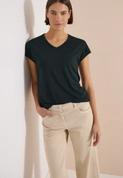 T-Shirt mit tonalem Ausbrennermuster