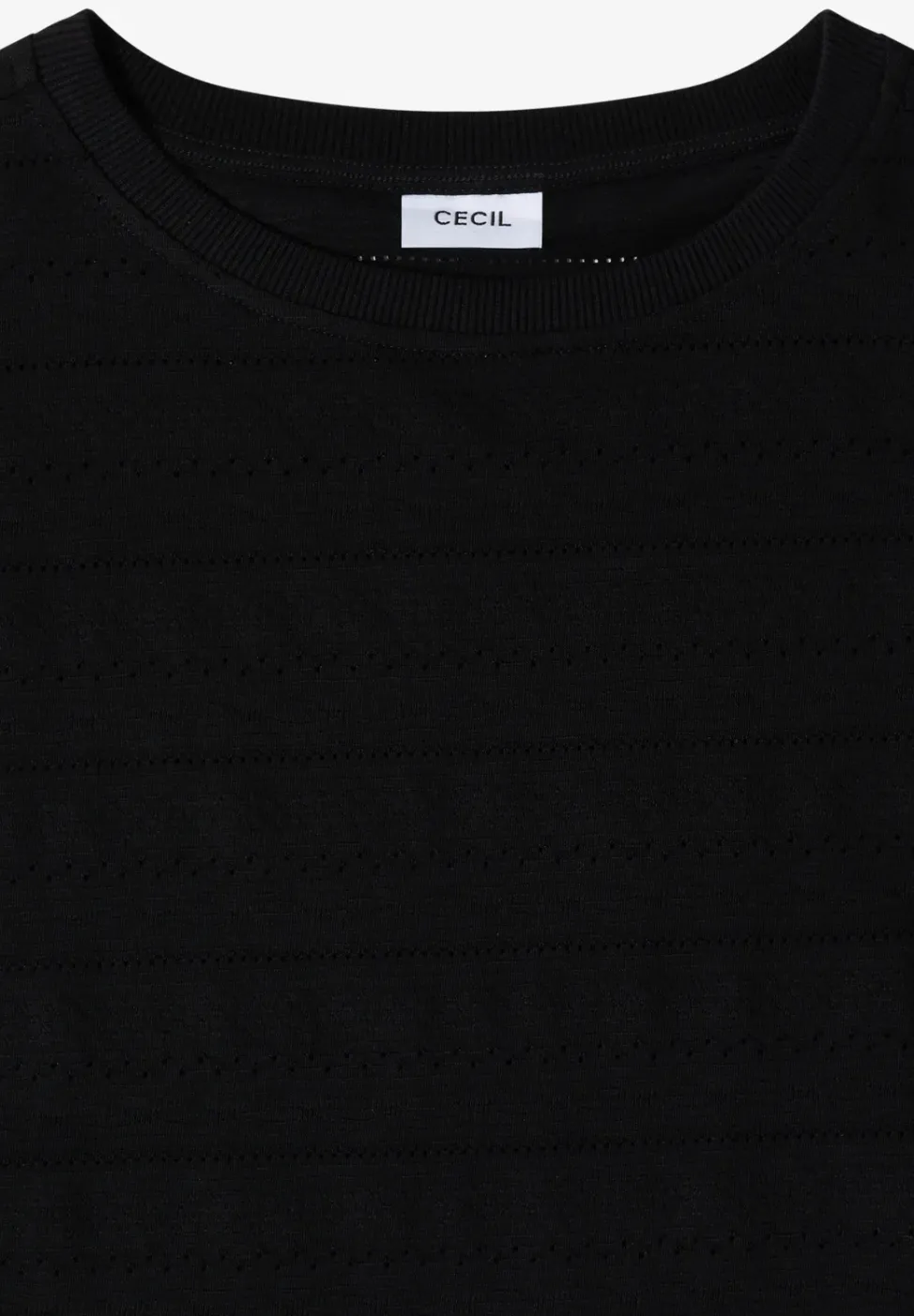 T-Shirt mit U-Boot-Ausschnitt und Struktur