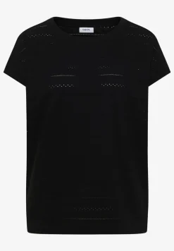 T-Shirt mit U-Boot-Ausschnitt und Struktur
