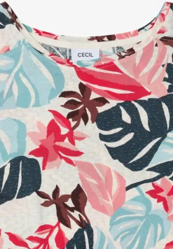 T-Shirt mit U-Boot-Ausschnitt und Print