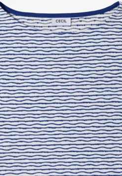 T-Shirt mit U-Boot-Ausschnitt und Streifen