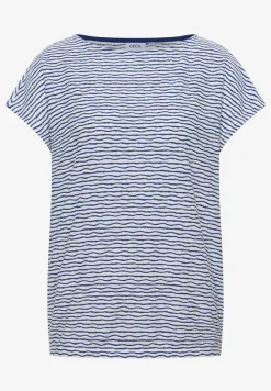 T-Shirt mit U-Boot-Ausschnitt und Streifen