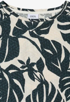 T-Shirt mit U-Boot-Ausschnitt und Print