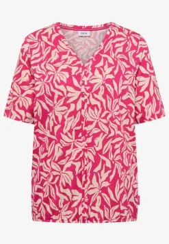 T-Shirt mit V-Neck und floralem Print