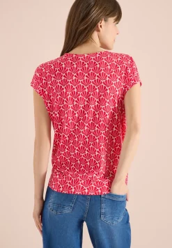 T-Shirt mit V-Neck und Muschelprint
