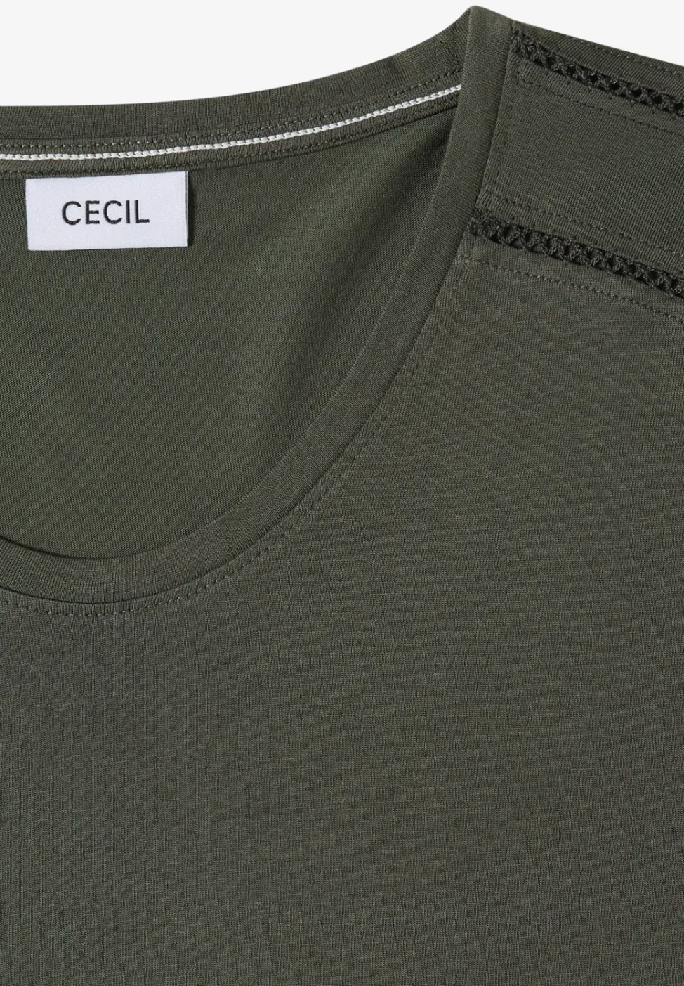 T-Shirt mit V-Neck und Spitzendetail
