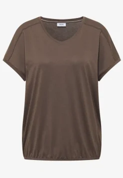 T-Shirt mit V-Neck und Spitzendetail