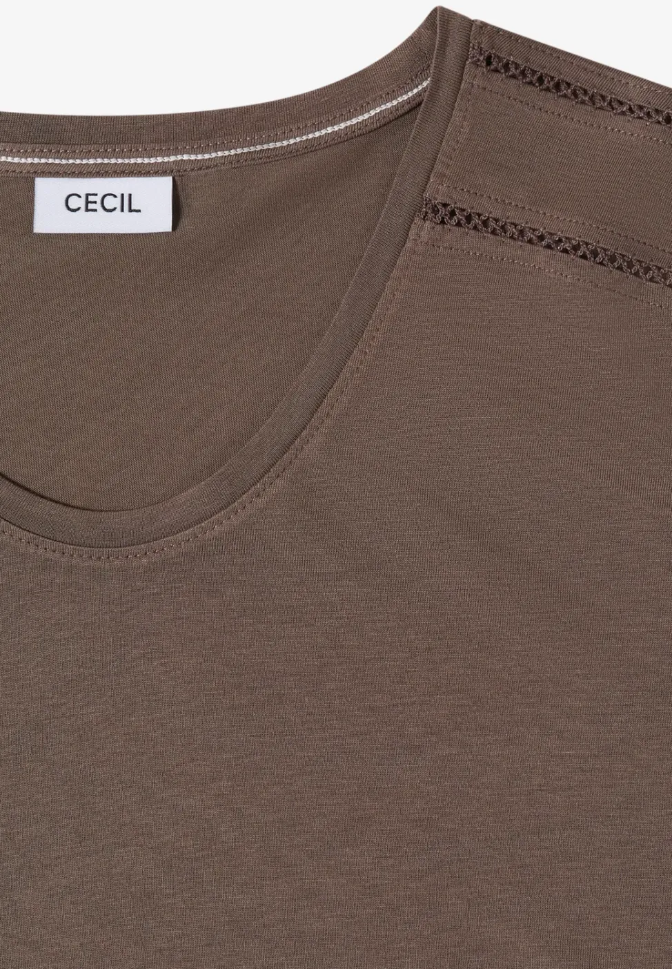 T-Shirt mit V-Neck und Spitzendetail
