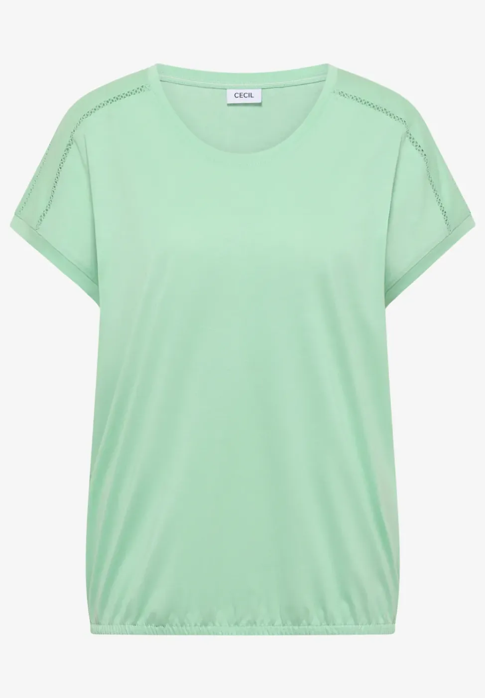 T-Shirt mit V-Neck und Spitzendetail