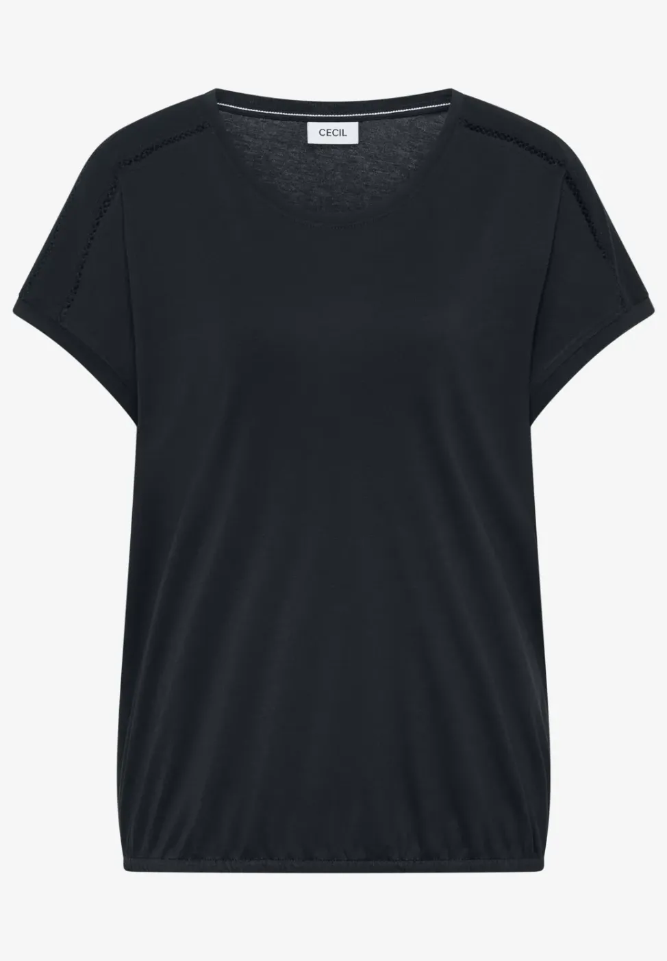 T-Shirt mit V-Neck und Spitzendetail