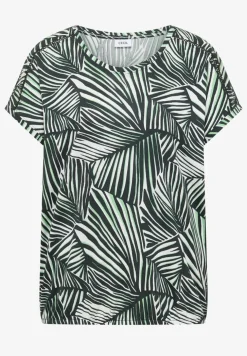 T-Shirt mit V-Neck und Spitzendetail