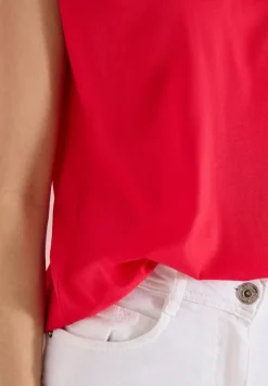 T-Shirt mit V-Neck und Spitzendetail