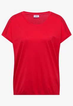 T-Shirt mit V-Neck und Spitzendetail