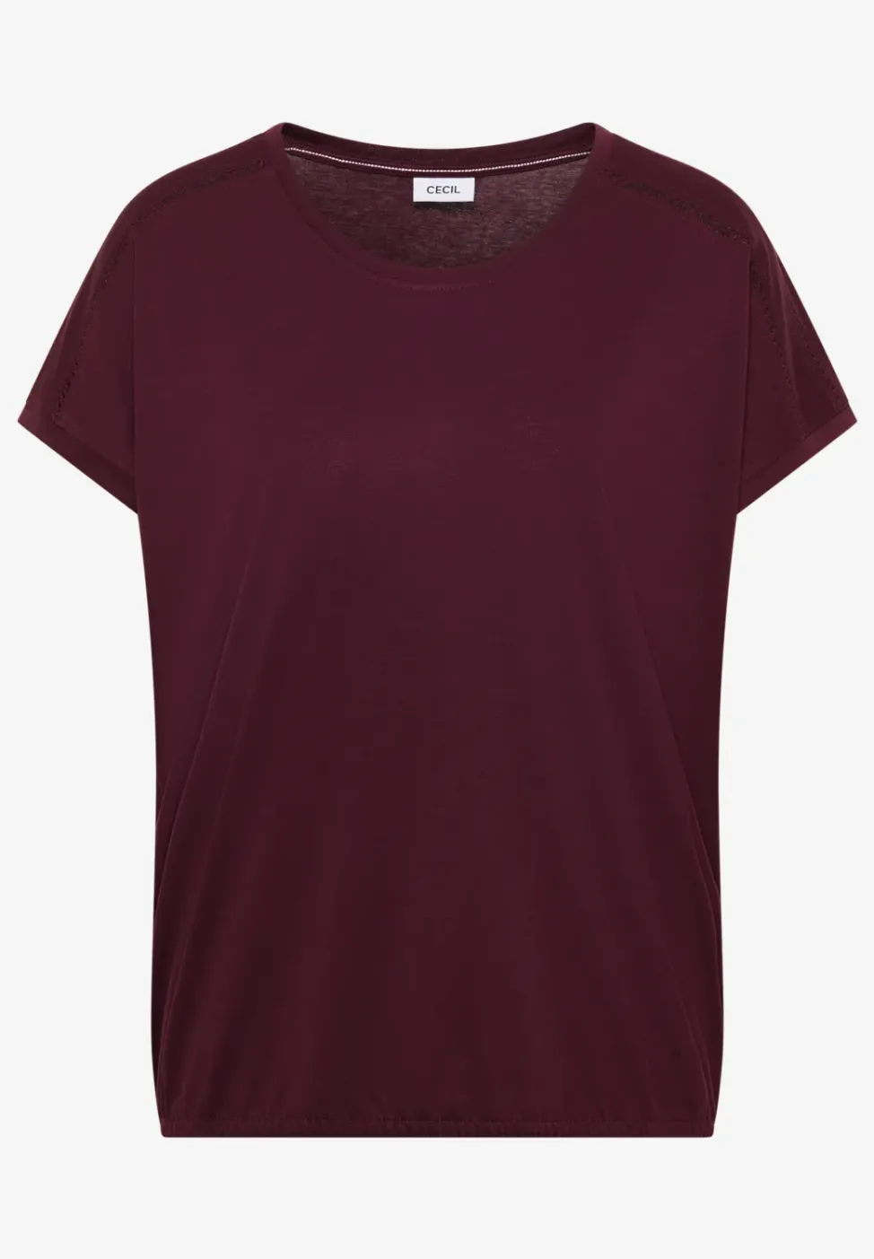 T-Shirt mit V-Neck und Spitzendetail