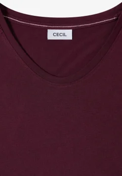 T-Shirt mit V-Neck und Spitzendetail