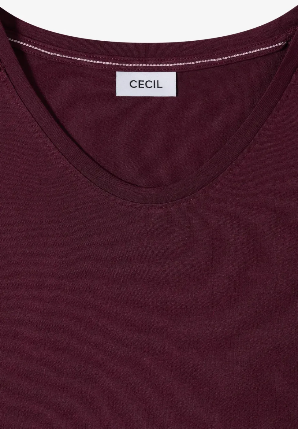 T-Shirt mit V-Neck und Spitzendetail