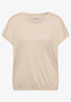 T-Shirt mit V-Neck und Spitzendetail