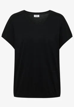 T-Shirt mit V-Neck und Spitzendetail