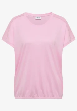 T-Shirt mit V-Neck und Spitzendetail