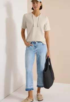 T-Shirt mit V-Neck und Streifen
