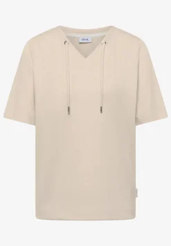 T-Shirt mit V-Neck und Streifen