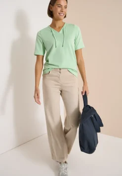 T-Shirt mit V-Neck und Streifen