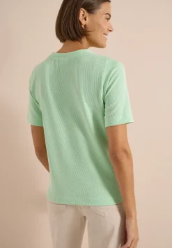 T-Shirt mit V-Neck und Streifen