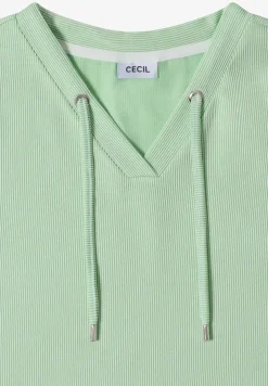 T-Shirt mit V-Neck und Streifen