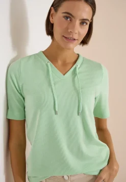 T-Shirt mit V-Neck und Streifen