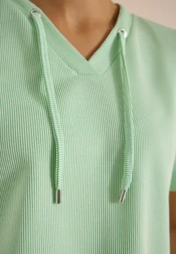 T-Shirt mit V-Neck und Streifen