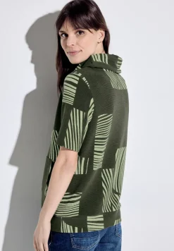 T-Shirt mit Volumenkragen