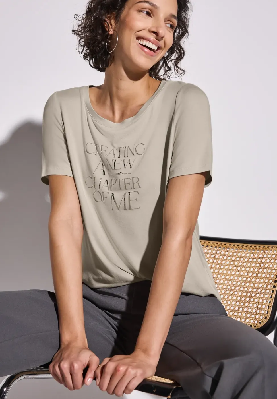 T-Shirt mit Wording Print