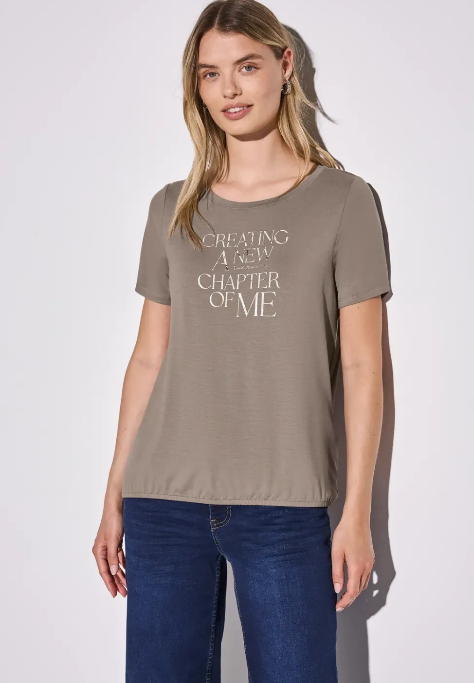 T-Shirt mit Wording Print