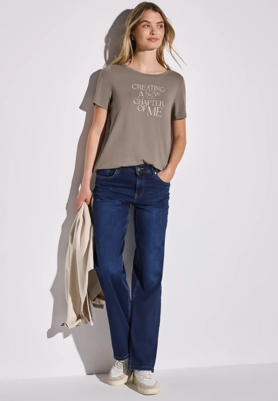 T-Shirt mit Wording Print