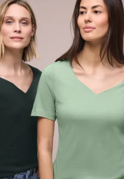 T-Shirts mit Herzausschnitt im 2er-Pack