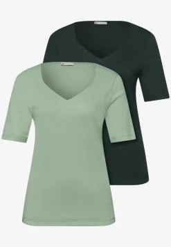 T-Shirts mit Herzausschnitt im 2er-Pack