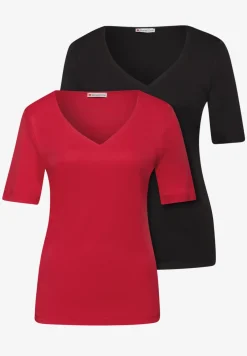 T-Shirts mit Herzausschnitt im 2er-Pack