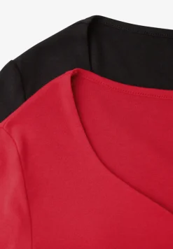 T-Shirts mit Herzausschnitt im 2er-Pack