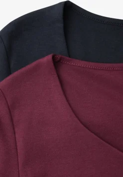 T-Shirts mit Herzausschnitt im 2er-Pack