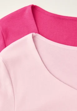 T-Shirts mit Herzausschnitt im 2er-Pack