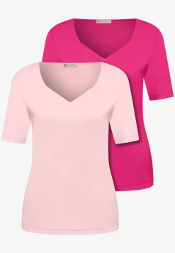T-Shirts mit Herzausschnitt im 2er-Pack