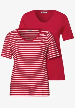 T-Shirts mit rounded V-Neck im 2er-Pack